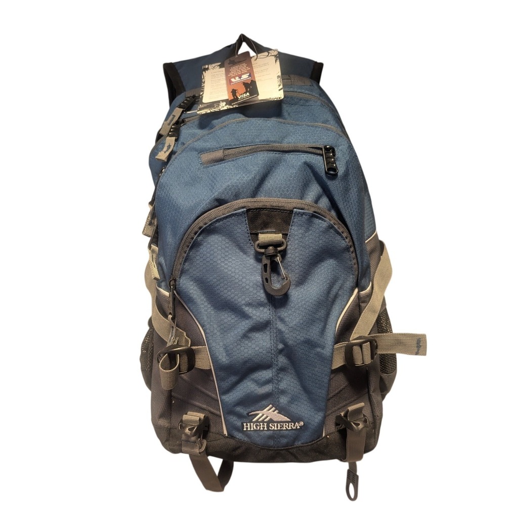 High Sierra Loop 54301 Backpack Blue Gray School Hiking Travel NWT